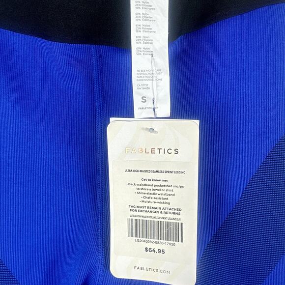 FABLETICS Rhythm Ultra High Waisted Seamless Sprint Leggings Cobalt Blue Small - Picture 6 of 6